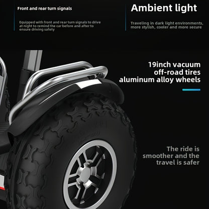 Adult 60V Dual Motor Self Balancing Scooter - 50-Mile Range, 12.5 MPH Golf Cart with, Shockproof Suspension & Display, All-Terrain Rider for Golf Course, Hills & Rough Terrain - Heavy-Duty E-Scooter