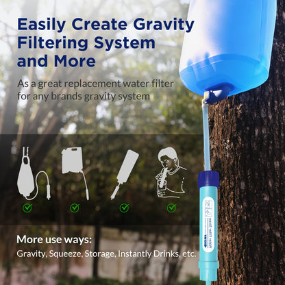 2pcs/4pcs, Personal Water Filter Straw Mini Water Purifier Survival Gear for Hiking, Camping, Travel and Emergency Preparedness