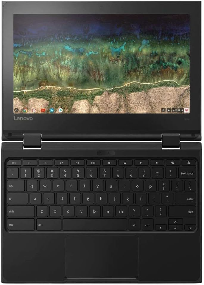 Lenovo 500e Chromebook 2-in-1 Laptop, 11.6in HD Touch, Intel Celeron N3450, 4 GB RAM, 32GB eMMC Drive, Webcam, Chrome OS Refurbished