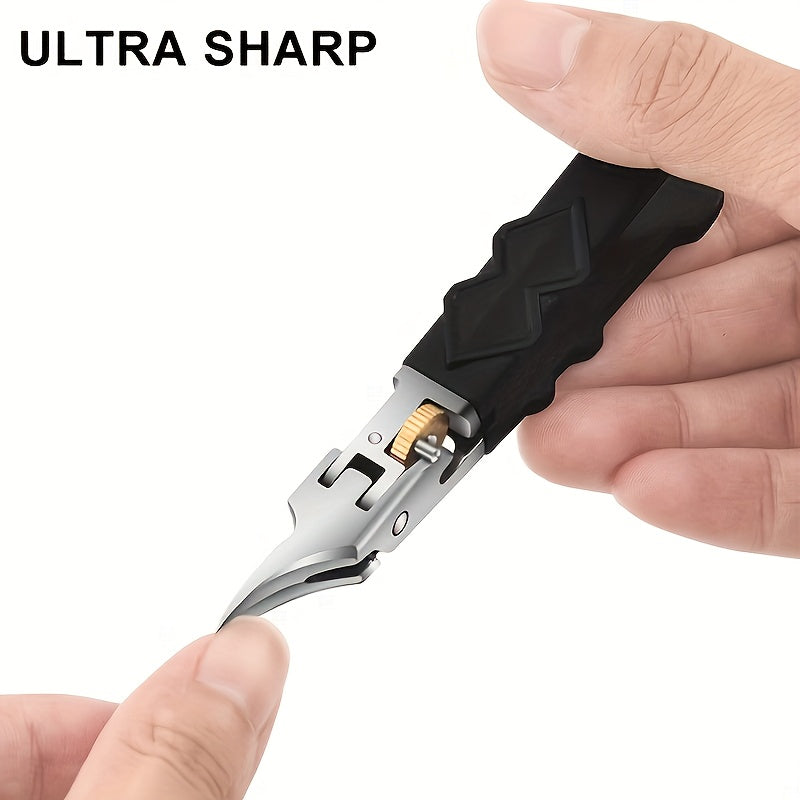 Ultra sharp nail clippers, stainless steel internal nail clippers, inclined curved blade toe nail clippers, suitable for thick and hard nails and internal toenails, angled nail clippers, suitable for the elderly, men, and wom