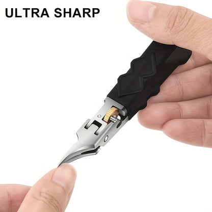 Ultra sharp nail clippers, stainless steel internal nail clippers, inclined curved blade toe nail clippers, suitable for thick and hard nails and internal toenails, angled nail clippers, suitable for the elderly, men, and wom