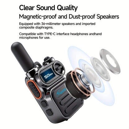 G388 Global Long-range Walkie-talkie 5G Two-way Radio, Multi-LED Flashlight, Rechargeable PTT Cellular Radio Fast Wireless Unlimited Range, Far-end Intercom, HD Sound Quality, Rugged And Suitable for Outdoor Activities (with
