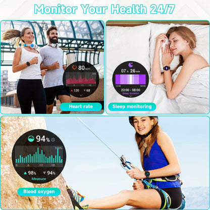 S52 Smart Men'S Watch, 1.39" Smartwatch with Wireless Calling, Sleep Monitoring, 110+ Sports Modes, Compatible with Android/iPhone, USB Charging, Alloy Body, TFT Screen, Lithium Battery-Polymer 300mA