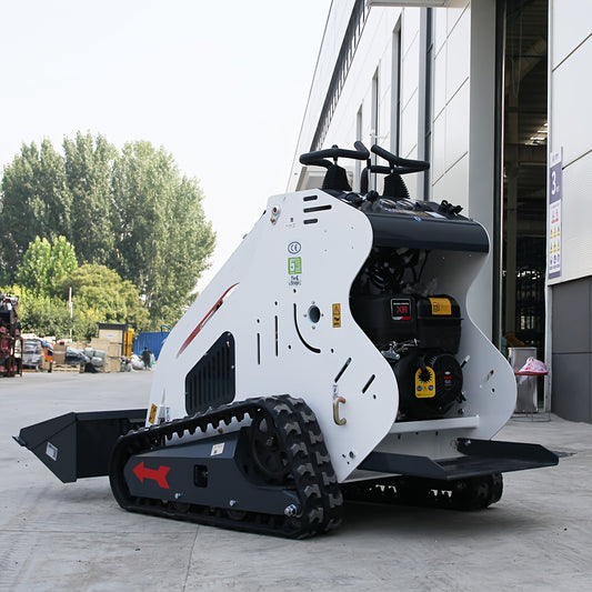 New Upgraded Version With Radiator, B & S 13.5 HP Mini Crawler Skid Steer Loader, Gasoline Engine, Hydraulic Guide Drive, Suitable For Construction, Farms, Roads, Parks, Orchards, Gardens. In Stock In The USA STOCK Free Sship