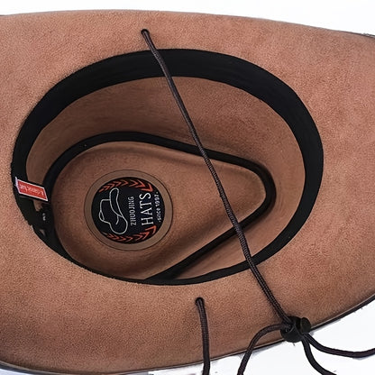 DIY New Spring And Summer Big Brim Sunshade Cowboy Hat Sunscreen Beach Hat Outdoor Leisure Riding Hat Mongolian Hat