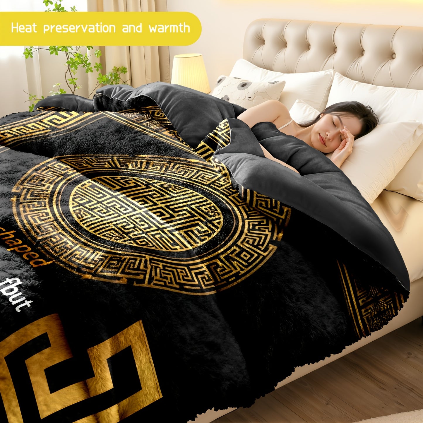 3pcs Chinese Style Pattern Bedding Set - Soft, Warm, Hypoallergenic, Wrinkle & Fade Resistant, Easy-Care, Queen/King/Full Size, Milk Velvet, Quilted, Machine Washable, Ideal for Bedroom Home Decor, All-Season Comfort, Bedroom