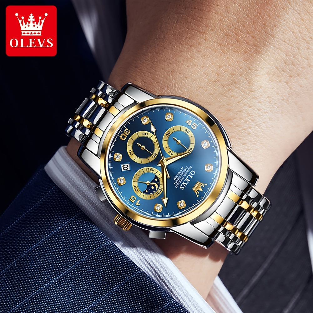 OLEVS Stainless Steel Luminous Business Quartz Watches For Men Luxury Top Brand Fashion Original Men'S Wrist Watches Classic New Trend High Quality Best Selling Men'S Watches