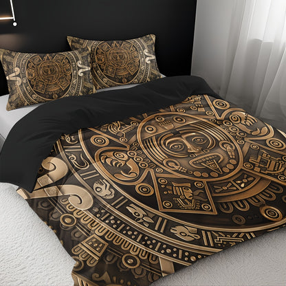 3pcs Comfortable Vintage Civilization Pattern Duvet Cover Set Soft High-Definition Digital Print Perfect Gift Soft, Breathable 100% Polyester All-Season, Family And Friends Gift Machine Washable (1 Duvet Cover + 2 Pillowcases