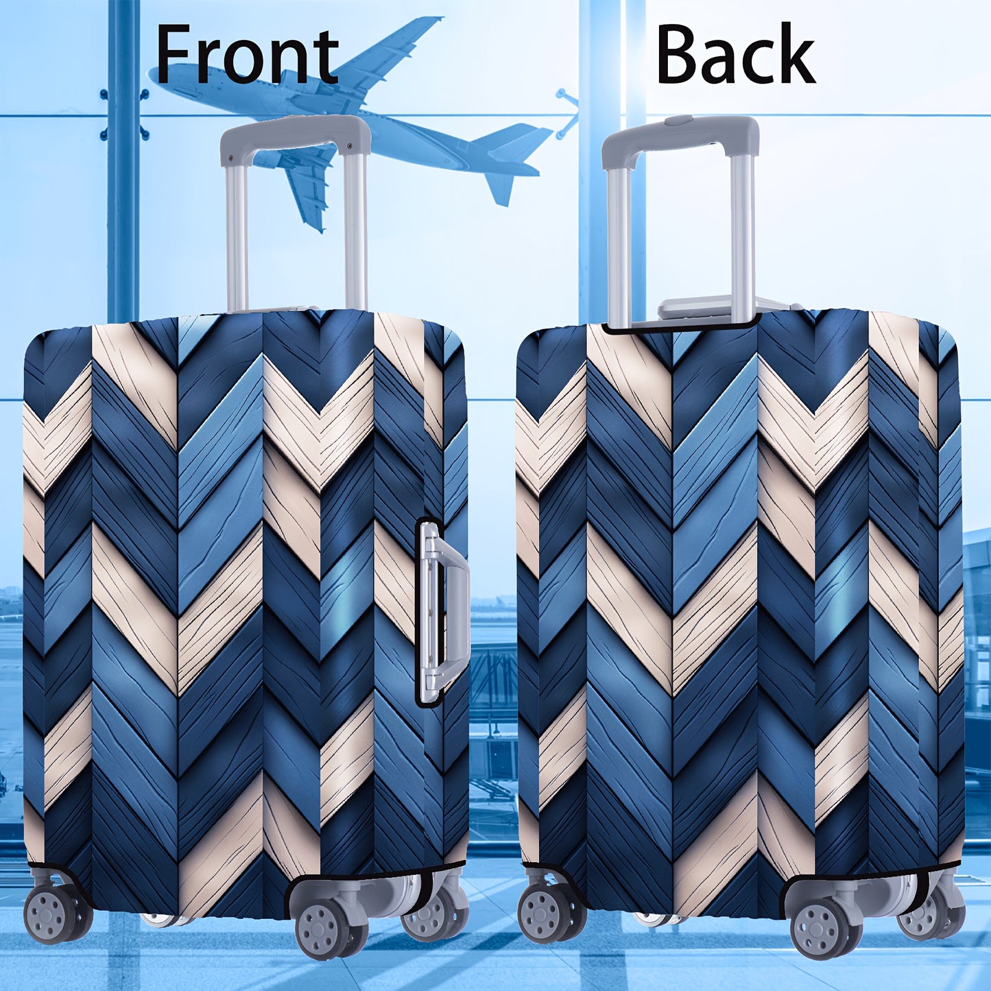 1pc of 300G/M² High-End Wood Grain Series Printed Pattern, Thickened Suitcase Protective Cover, Thickened Suitcase Accessory, Suitable for Business, Business Trips, Vacations, Travel, Luggage Check-In, Back to School, Adding