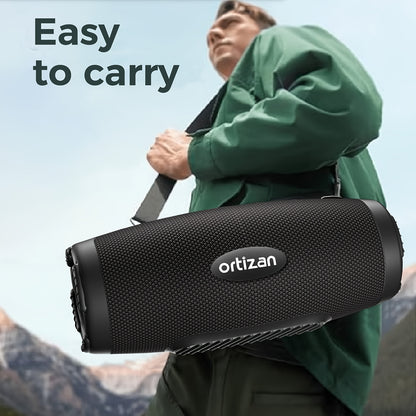 100W Ortizan Wireless Speaker - High-Quality Sound, Strong Bass, 12 Hours of Playtime, Portable Power Bank, Equalizer, USB, LED Lights, Multi-Room Sound, Surround Sound - Outdoor Loud Subwoofer Boombox for Parties, Camping, A