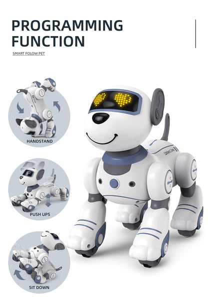 GRAXGROW Funny RC Robot Electronic Dog Stunt Dog Voice Command Programmable Music Dance, Infrared Remote Control Robot Dog for Kids Toys Ages 3+ Boys And Girls for Birthday Gifts, Entertainment, Interactive Play, Fun Robot, P