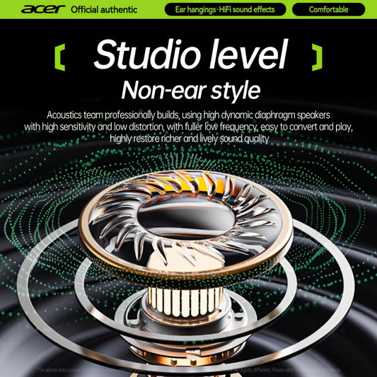 Acer True Wireless Earphones with Microphone, TWS Headphones, Touch Volume, Wireless Sports Earhooks, LED Display Charging Case, Half Open Back, HD Talk, Compatible with Mobile Phones, Rechargeable Battery, Type-C Charging, S