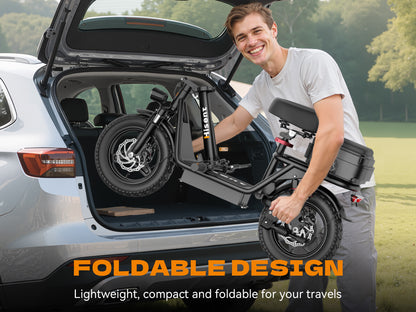 Hisent Adult Electric Scooter- 20 Mph, 740W Peak Motor, 10Ah/15Ah Lithium Battery, 15-40 Mile Range, 14 Foldable With Seat And Storage Box, Dual Suspension, Dual Brake System, Ample Storage, Alloy Steel Frame Durable, Commute