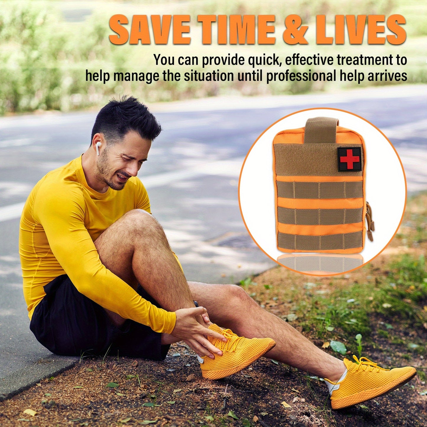 Emergency Preparedness Kit - Ultralight Portable First Aid & Medical Organizer with Essential Supplies for Hiking, Car Survival, Family Emergencies - Compact for outdoor, Travel & Crisis Readiness (No Magnesium/Firestarter)