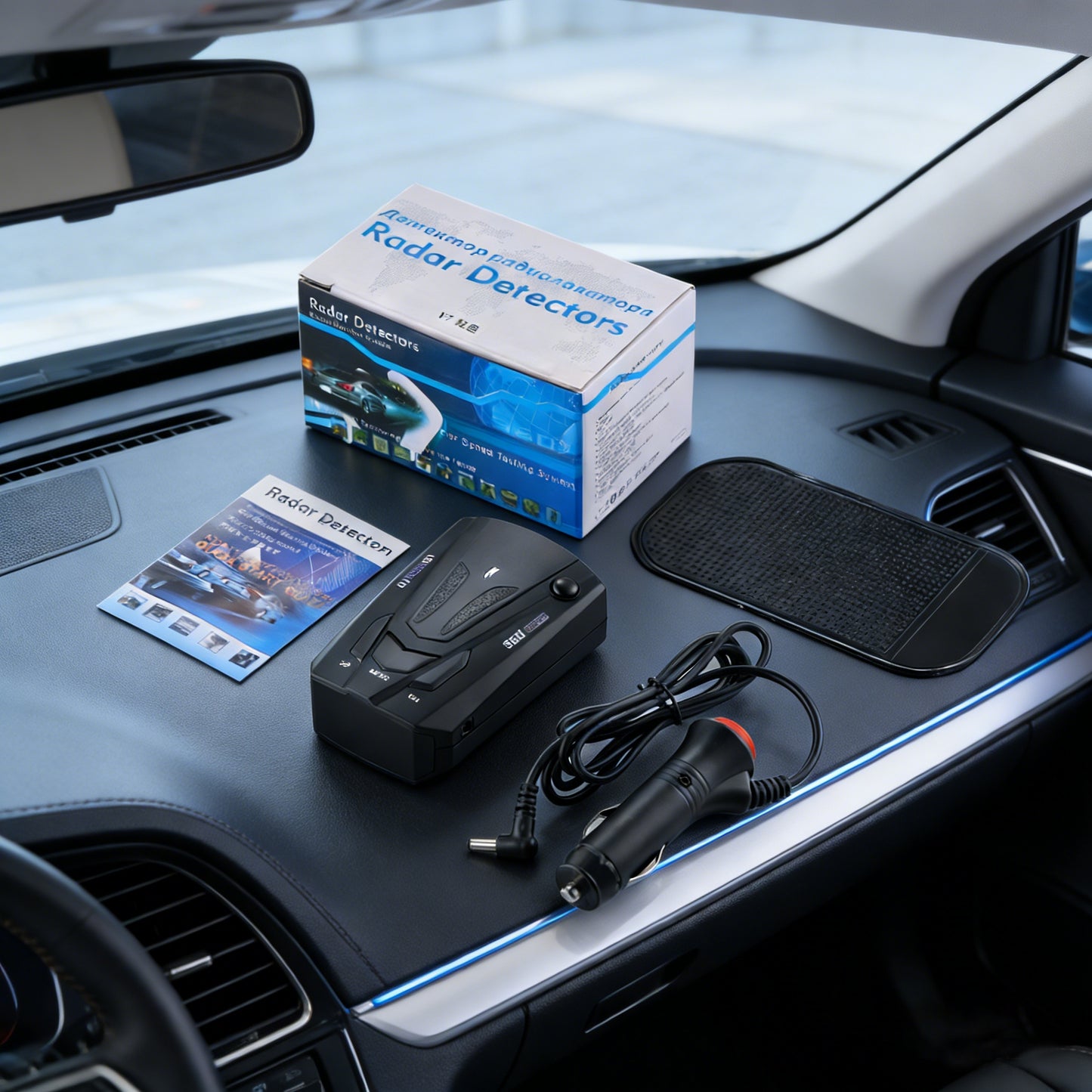 V9 16-Band 360° Car Trucker Laser Radar Detector with Speed Voice Alert Warning System for Anti-Speed Trap, Red-Light Cameras, and Full Road Coverage
