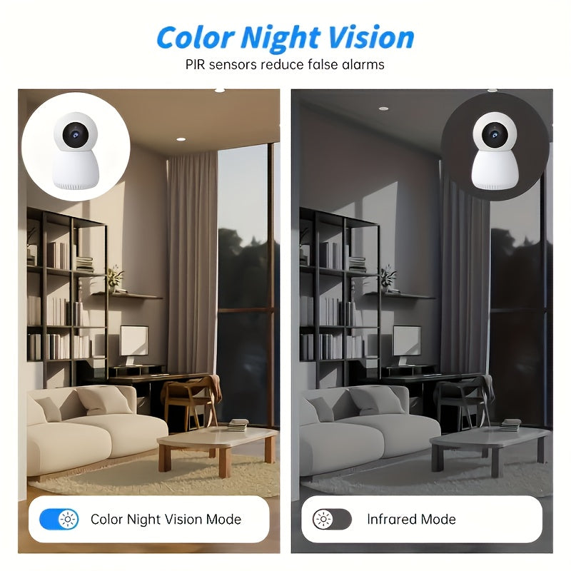 4MP 360° Indoor Smart Security Camera, 360° Pan/tilt Home Security Camera, 5GHz And 2.4GHz Dog Camera With HD Video, Two-way Audio, Night Vision Function, Human Shape Motion Detection And Pet Monitoring, Can Be Used With Al