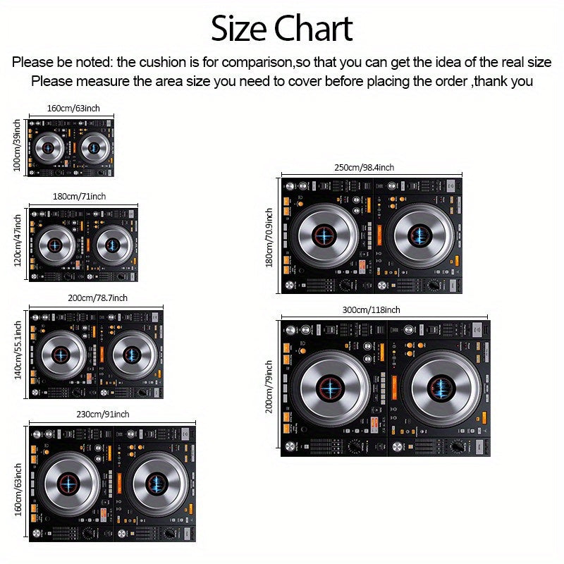 1pc DJ-Themed Mat with DJ Controller Design - Lightweight Machine-Washable Floor Mat, Non-Slip Rubber Backing & Easy-Care Fabric for Home Studio, Living Room, Bedroom, Office - Ideal Gift for Music Lovers & DJs (Modern DJ Set