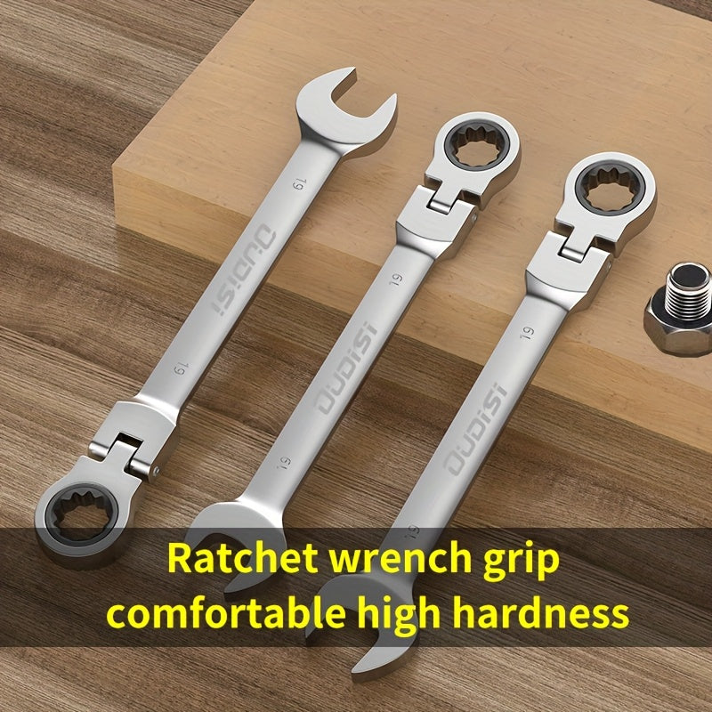 6-14pcs Professional Adjustable Ratchet Wrench Set With Storage Bag -6-24mm Durable CR-V Telescopic Head Socket Wrench Set, Suitable For Automobile, Home And Bicycle Maintenance-compact Heavy Machinery Tools.