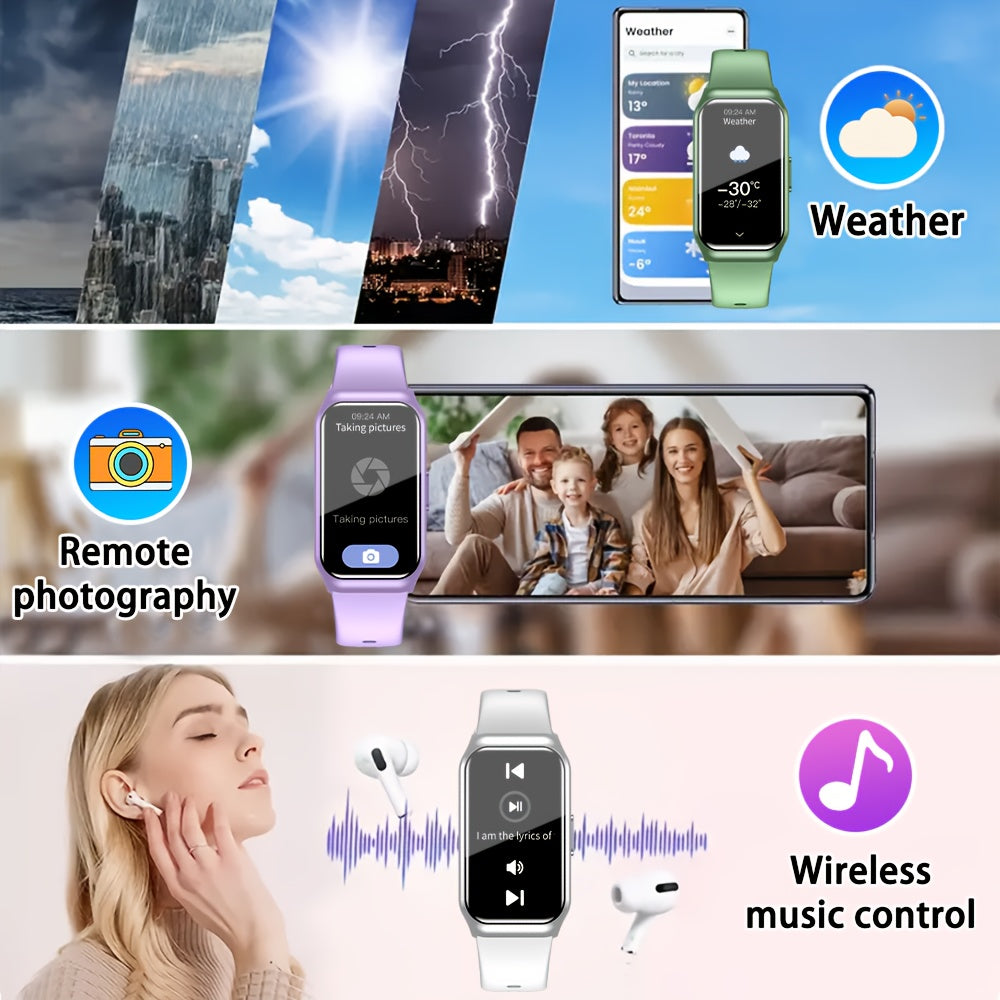 2025 New Smart Bracelet for Phone & for Android - 1.45inch Full Touch Screen, Call/Message Notifications, Music Control, Fitness Tracker with 100+ Sports Modes, Pedometer | Alarm | weather, Silicone Band - Perfect Gift for Me
