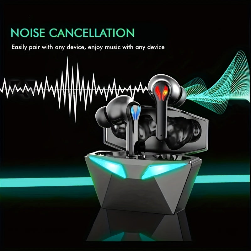 [40H Wireless Gaming Earbuds] Wireless Bluetooth Gaming Earbuds | Blue Light, 3D Surround Sound, 40H Battery, Touch Control | Perfect for Streamers & Gamers