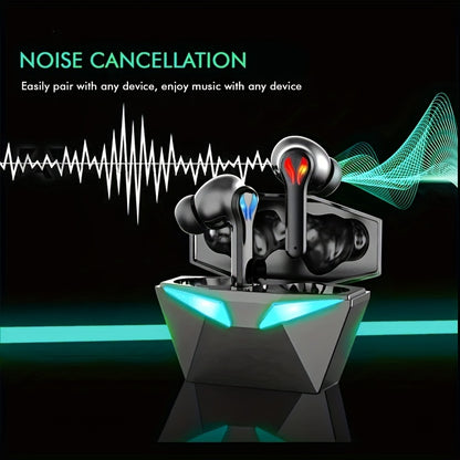 [40H Wireless Gaming Earbuds] Wireless Bluetooth Gaming Earbuds | Blue Light, 3D Surround Sound, 40H Battery, Touch Control | Perfect for Streamers & Gamers