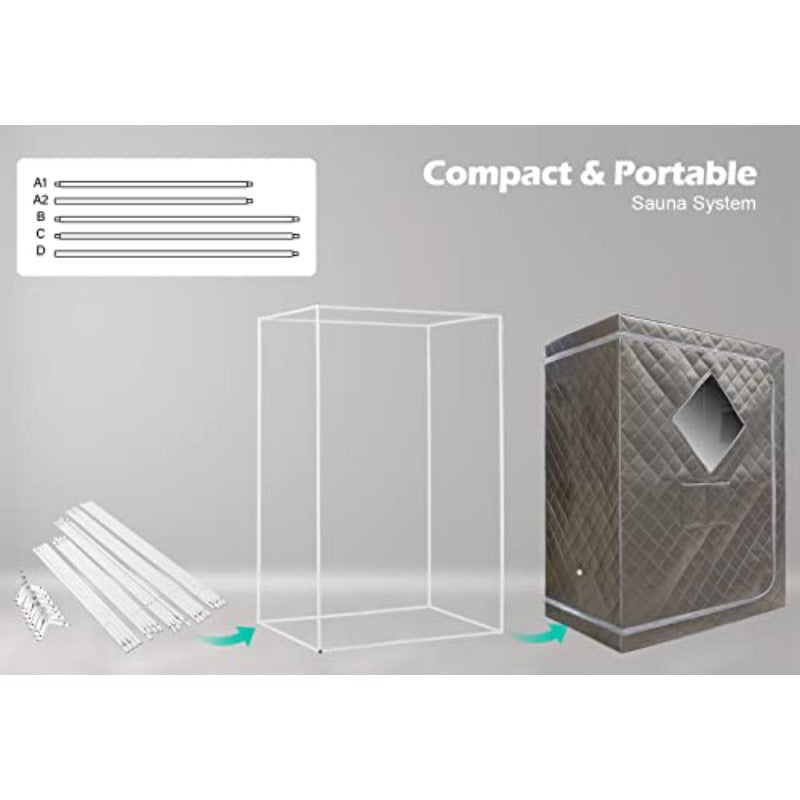 ZONEMEL Portable Full Size Sauna Tent for home Spa - 1 or 2 Person /Outdoor use, Easy Setup with Metal Frame, Large Sauna Bath (47.24"x31.5"x63") Detox Relaxation Tent, Steamer Not Included, Full Body Sauna Experience