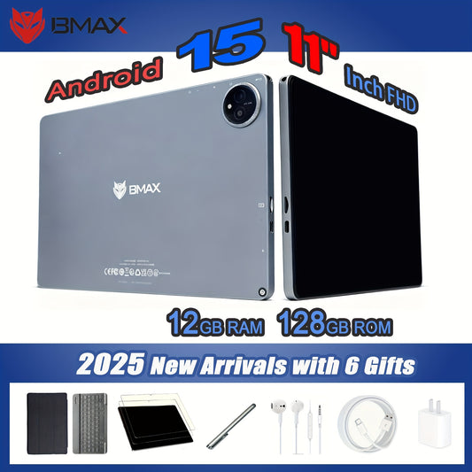 BMAX I11S 2025 New Android Tablet With Android 15, 12GB 128GB, High-Performance, No Lag, Th Office Entertainment Education Learning Tablet, The Best Choice For Holiday Gifts, Tablet, Pad