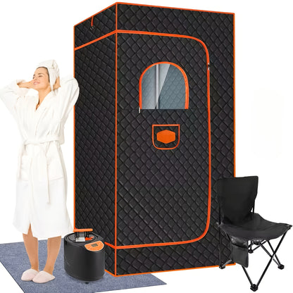 71" x 49" x 36" Portable Double Steam Sauna Tent | Full Body Spa with 2 Steamers, Electric, Foldable, High Temperature, Anti-drying and Leak-proof, Zipper Window, PVC Material, Suitable for Gym and Bathroom Use
