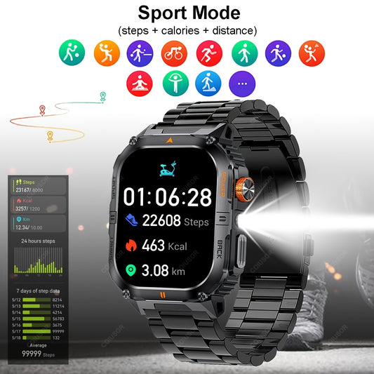 COIUSOR Men's Smart Watch with 1000mAh Battery, 2.01" AMOLED Screen, -Free Smartphone Sync, 100+ Sports Modes,, Wireless 5.3, Android/iPhone Compatible, ic, Smart Memory, Wireless Calling Smartwatch for