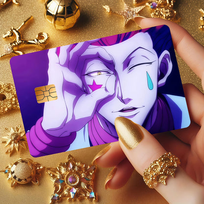 Cool Anime-Themed Awkward Avatar Pattern Ultra Thin No Residue PVC Stickers, Suitable for Credit Cards, Debit Cards, Passes, Key Cards, Bank Cards- High Quality Scratch Proof Wearable Non Slip, Pass Cover, Keycard Decal, Styl
