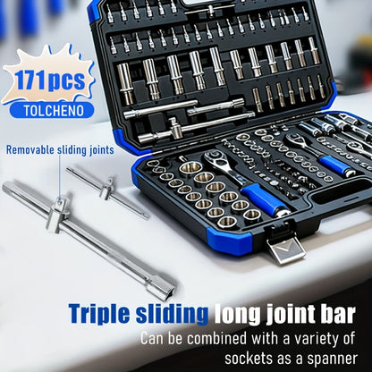 171/53+1 piece car repair tool set, 72 tooth ratchet wrench and durable toolbox storage box, perfect for car repair, home and DIY projects, worry free operation for men and women, easy to control, holiday gift set for boyfrie