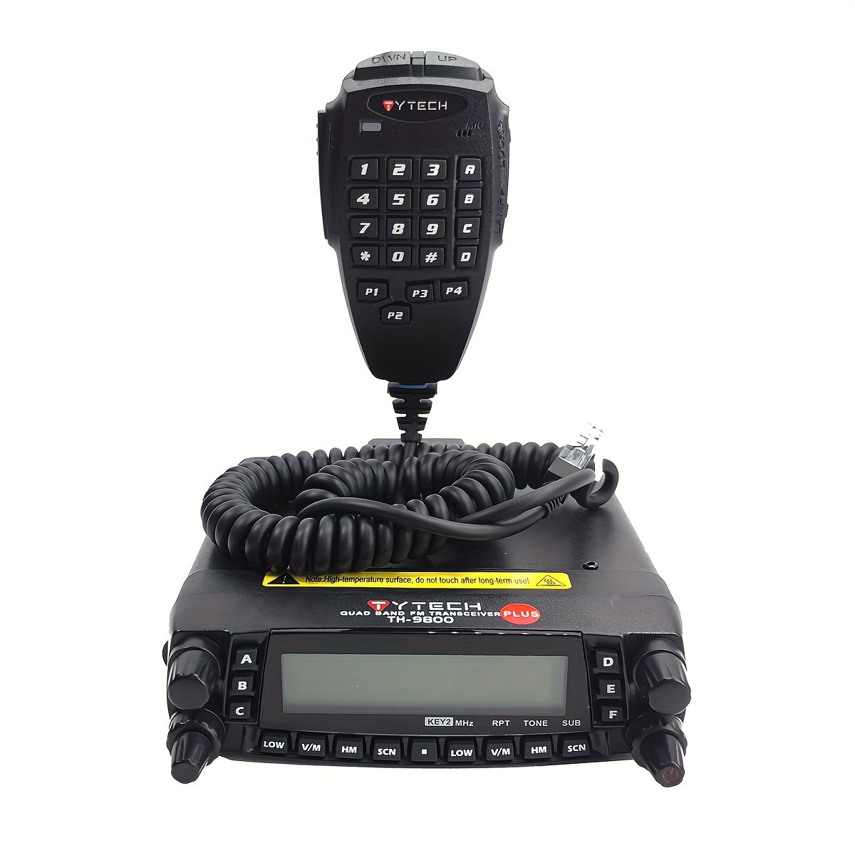 TYT TH-9800 Quad Band Mobile Radio Transceiver - 50W High Power U/V Cross-Band Repeater, 809-Channel DMR/FM/Analog Two-Way Talkie with Lighter Power, USB Cable & Programming for Truck, Taxi, RV, Emergency Services