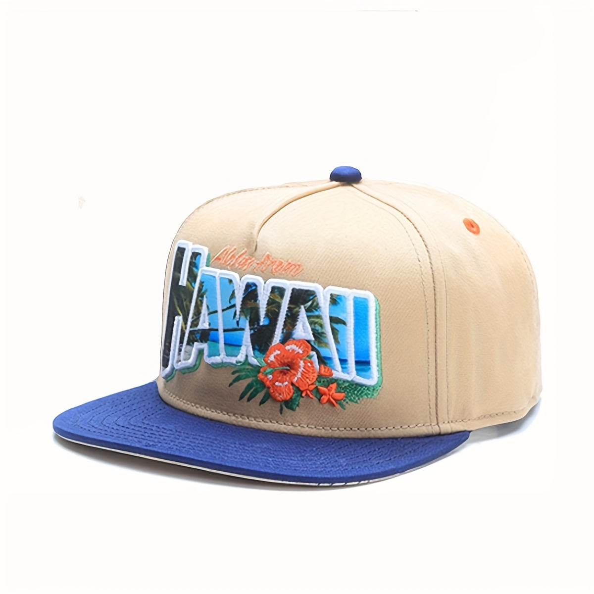 Hawaii Cap Hip-Hop Adult New Casual Sun Hat, Baseball Cap Sports Running Cycling Breathable Flat Brim Hat, Truck Driver Cap, Hawaii Letter Background