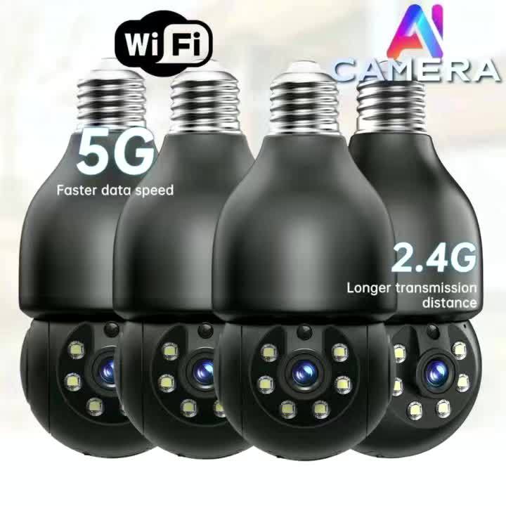2K FHD Smart Bulb Security Camera - Wireless Indoor Light Socket Cam With 360° Panoramic PTZ, 5G/2.4G WiFi, Motion Tracking & Auto Alerts, Color Night Vision & Two-Way TalkFHD