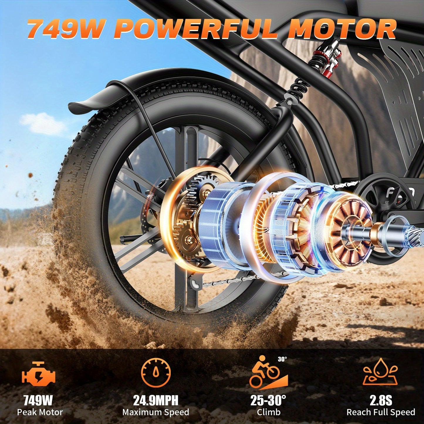 749W Moutain Ebike, 20" Fat Tire Electric Bike For Teens, 48V 20Ah Battery, 7-Speed Ebike Front & Rear Suspension/ Disc Brake. Z6 FlodIng Ebike, 650W 14-inch Adult Electric Bike.Two Models Available