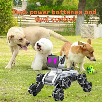 8WD Robot Dog, Dual-Electric Dual-Control, Intelligent Mechanical Dog with Swing Arm, Deformation, Climbing Car, USB Charging, Infrared Sensor, Rechargeable Battery, ABS Material, for Pets & Children, Holiday Gift Idea