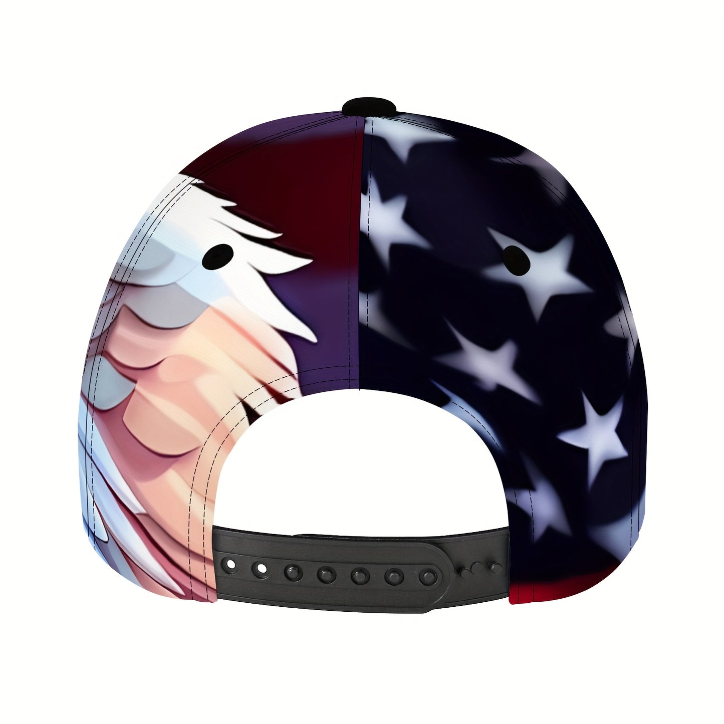 Ideal Valentine's Day Gift - 1pc Baseball Cap - Eagle Head & American Flag Design - 100% Polyester - Breathable & Lightweight - Adjustable Sports Cap for Outdoor Activities, Skateboarding, Cycling - Machine Washable