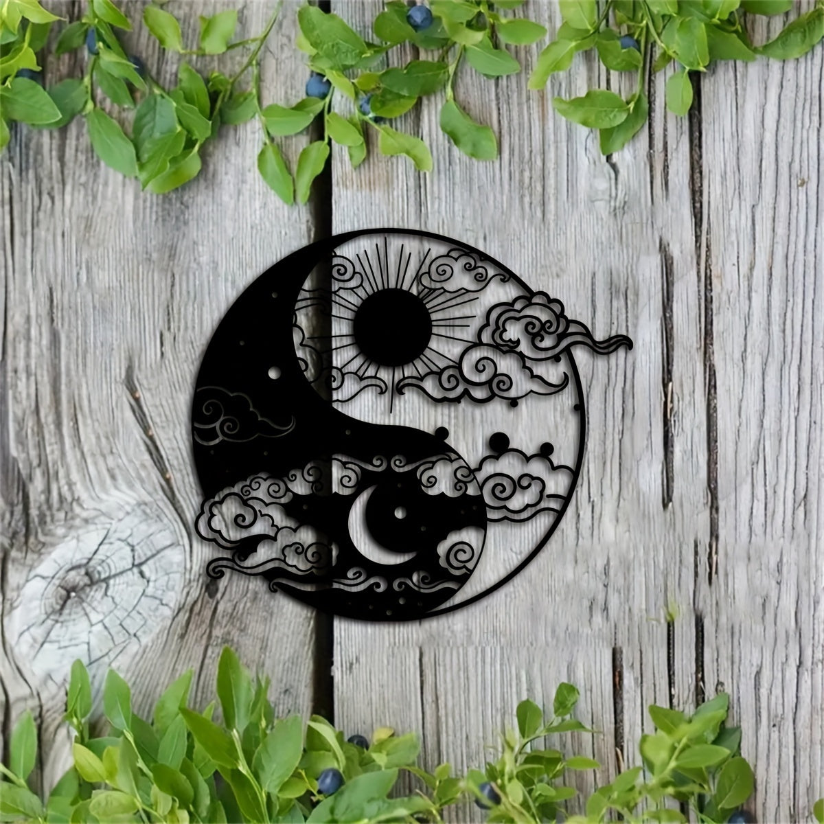 Decorative Signs & Plaques1 piece, Yin and Yang Metal Wall Art, 15.75 inches * 14.06 inches, Sun and Moon Home Decoration, Day and Night Metal Wall Art, Yogo Metal Wall Decoration, Avatar Metal Wall Art, Iron Painting Indoor
