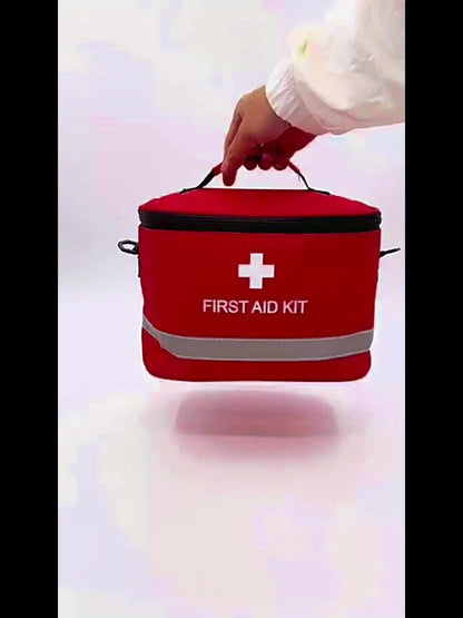 Large Family First Aid Kit - Can hold 300pcs of comprehensive emergency medical supplies, suitable for home, camping, outdoor, car, travel, work, and school survival. (Empty bag)