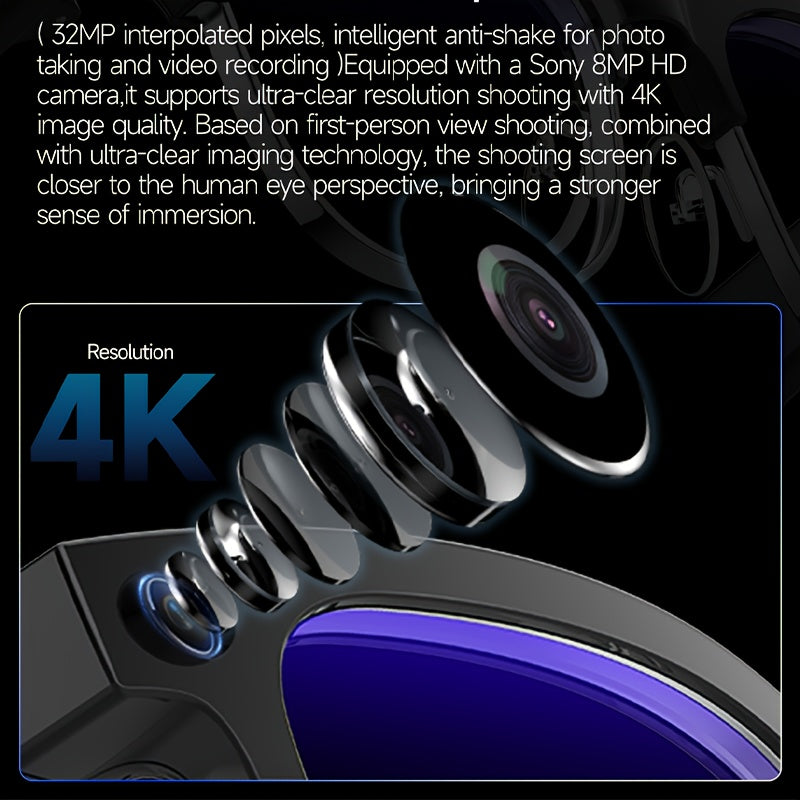 Brand New Design - New Arrival - Stylish Glasses With Smart Camera | Wireless Calling And Music Playback | Real-time Multi-language Translation | HD Video Recording | UV Protection | Lightweight, Hands-free Design - Perfect F