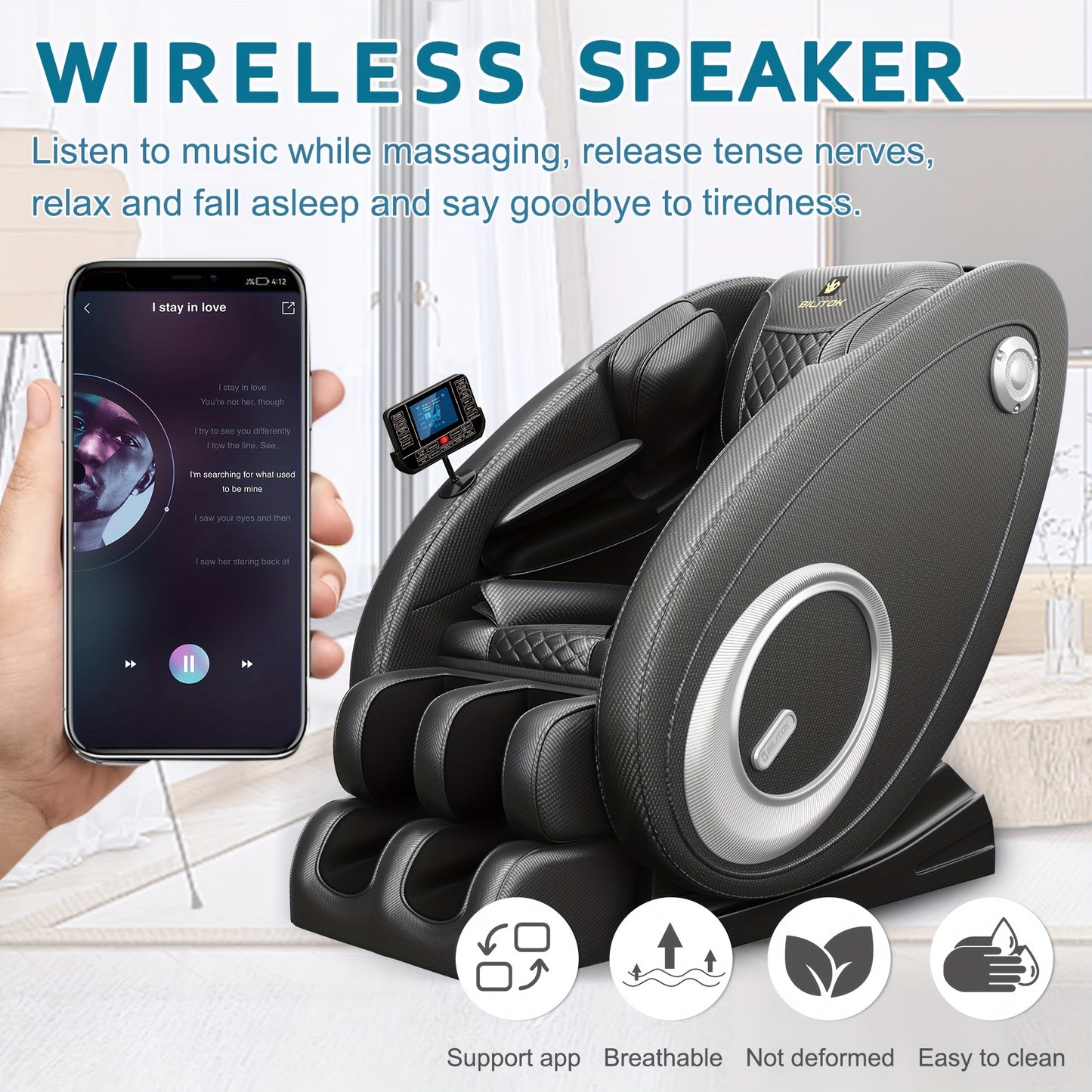Massage Chair Recliner with Zero Gravity, Full Body Massage Chair with Heating, Built-in Speaker & Touch Screen, Air, Foot Roller - Ideal Christmas Gifts for Men And Women, Electronic Neck And Back Massager