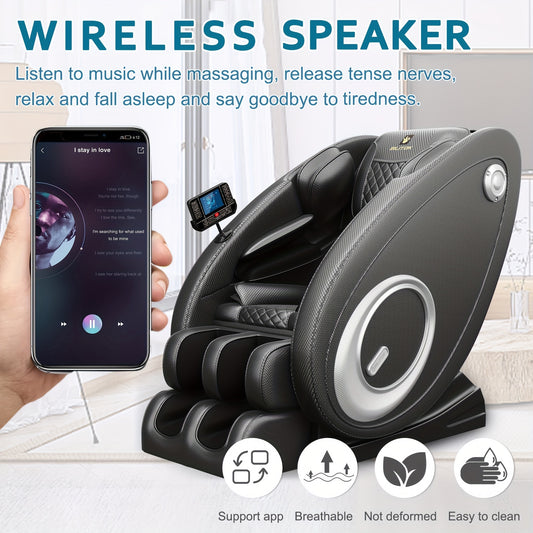 Massage Chair Recliner with Zero Gravity, Full Body Massage Chair with Heating, Built-in Speaker & Touch Screen, Air, Foot Roller - Ideal Christmas Gifts for Men And Women, Electronic Neck And Back Massager