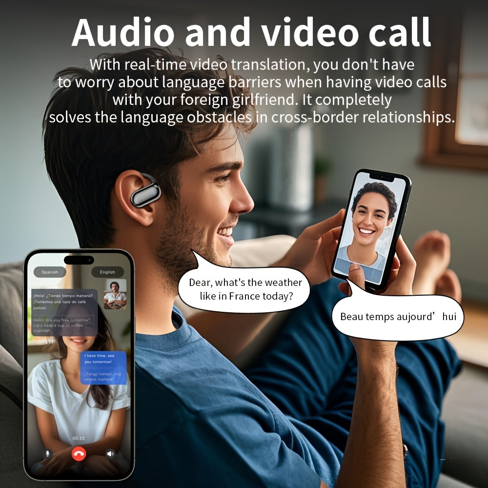 AITruly Open AI Wireless Earphones (Bluetooth 5.4 TWS) Experience 360° Ambient Awareness & All-day Comfort. AI Translation: Real-time 144 Languages/70 Accents. Secure Open-ear Fit for Travel/fitness. Advanced ENC Delivers Cr