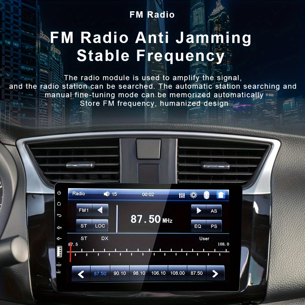 Single 1 Din 9-Inch Car MP5 Player Car Stereo Radio 2.5D HD 1080P Touch Screen Autoradio Support Mirror Link FM AUX Function with External Microphone+Rear View Camera Car