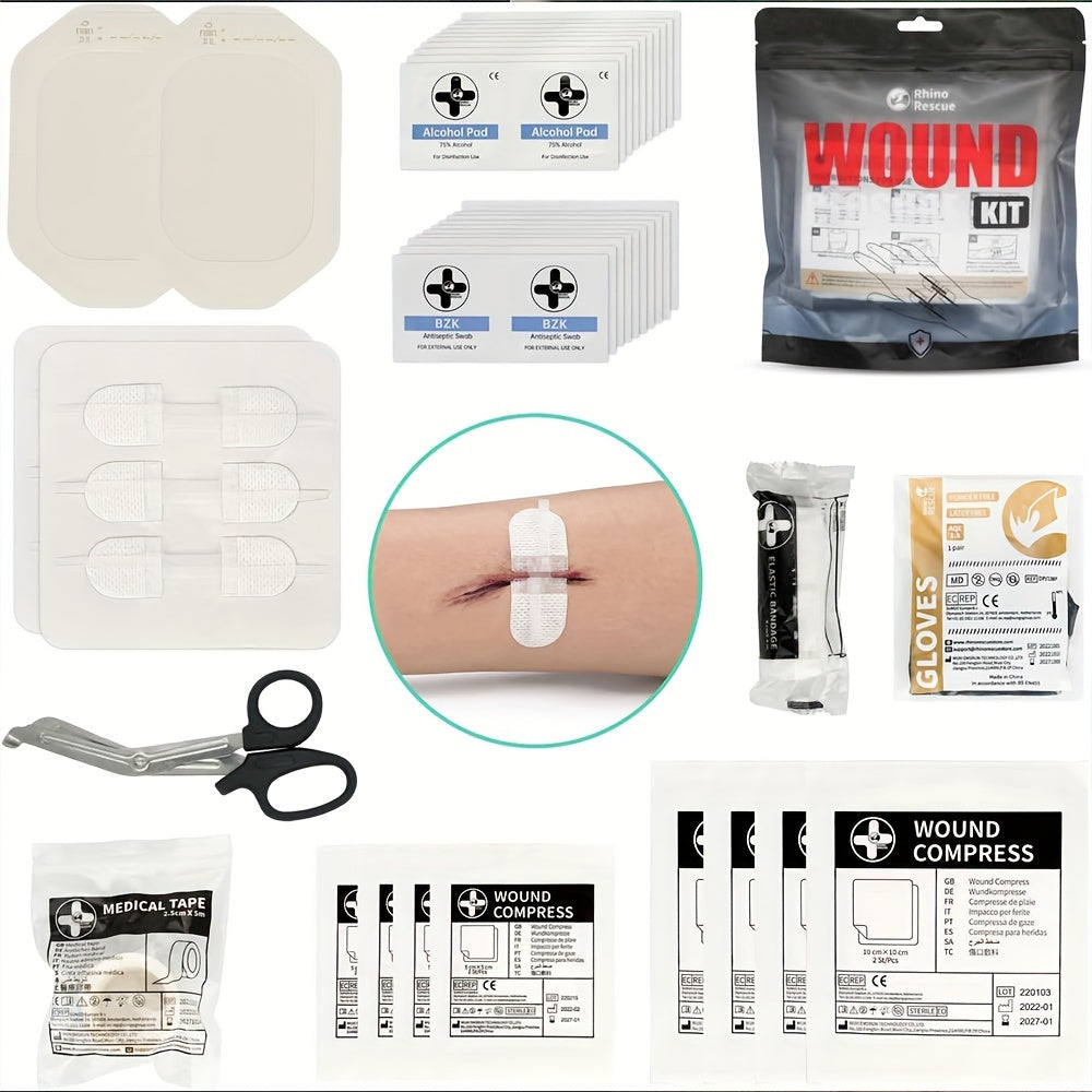 Campus Medical, RHINO RESCUE-001m Emergency Kit, IFAK Trauma Kit, Including Molle System, Medical Bag, Suitable for Cars, Travel, Hiking,, First Aid Kit, Emergency Preparedness, Portable Medical Bag, Lightweight Kit, Highqual