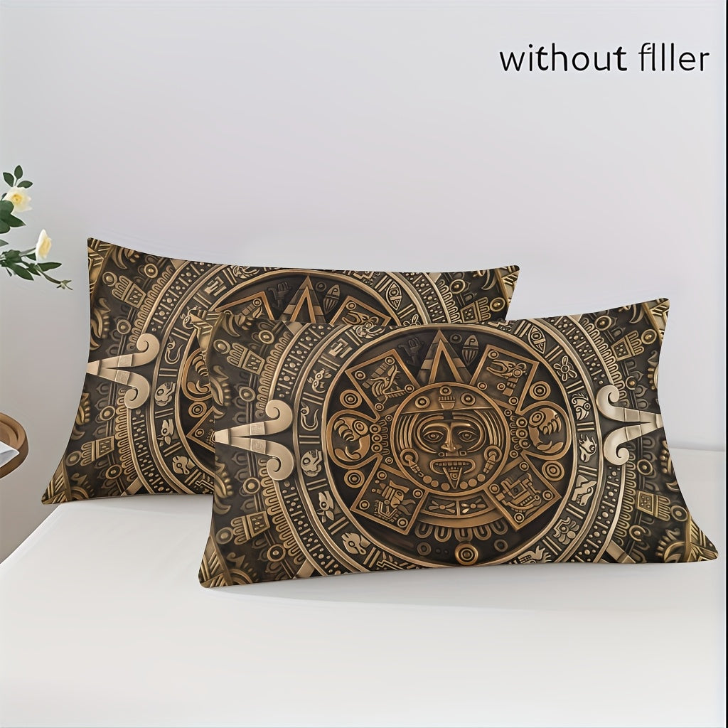 3pcs Comfortable Vintage Civilization Pattern Duvet Cover Set Soft High-Definition Digital Print Perfect Gift Soft, Breathable 100% Polyester All-Season, Family And Friends Gift Machine Washable (1 Duvet Cover + 2 Pillowcases