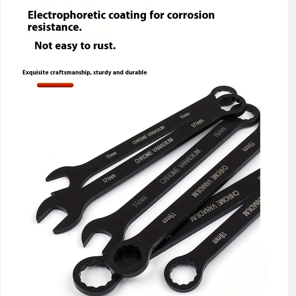 14pcs Industrial-Grade Dual-Purpose Combination Wrench Set - Ultra-Thin 3mm Thick, Manganese Steel, Interchangeable Box-End & Open-End, Durable & Wear-Resistant, Ideal for Home Decor, Outdoor Maintenance, and Electric Vehicle