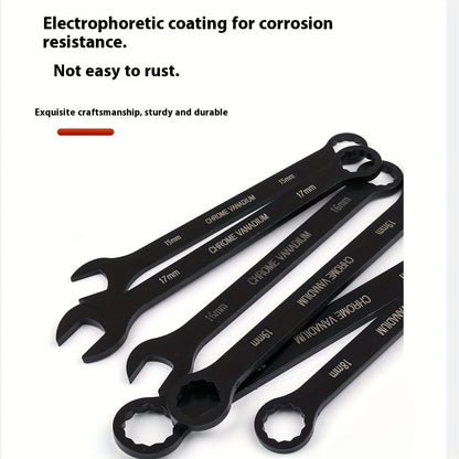 14pcs Industrial-Grade Dual-Purpose Combination Wrench Set - Ultra-Thin 3mm Thick, Manganese Steel, Interchangeable Box-End & Open-End, Durable & Wear-Resistant, Ideal for Home Decor, Outdoor Maintenance, and Electric Vehicle