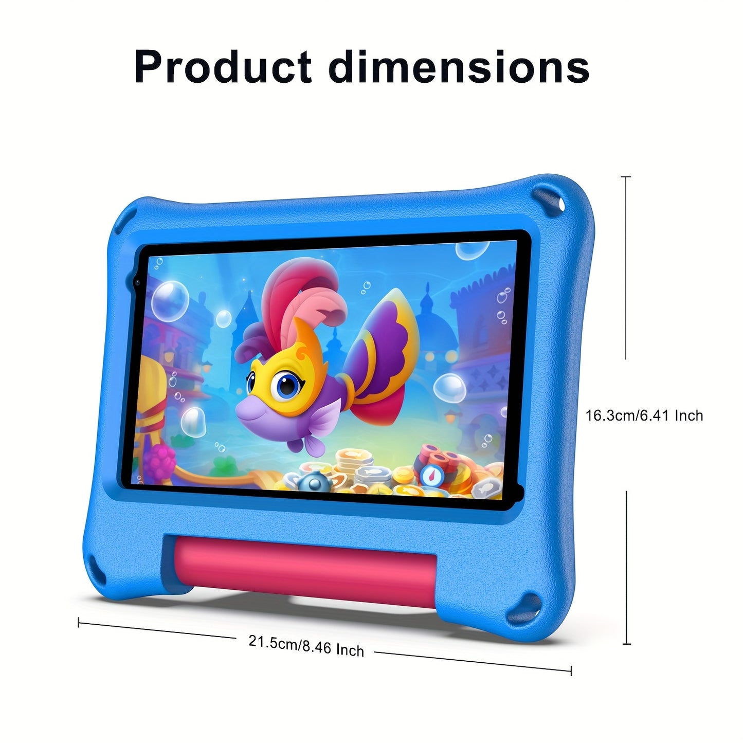 Portable 7-Inch Android 13 Kids Tablet with 32GB Storage And 4GB RAM (Expandable by 2GB), Featuring Wifi, Educational Content, Parental Controls, a Silicone Sleeve, a Quad-Core Processor, And an HD IPS Display, New for 2025,