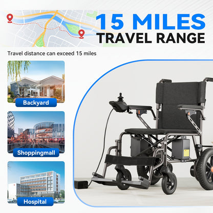All-Terrain Foldable Smart Chair - 15+ Miles Range, 360° Smart Joystick, Dual Motor Power! for Seniors & Adults